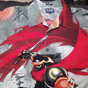 Vintage Y2K Clench Ninja Anime Manga Button Shirt